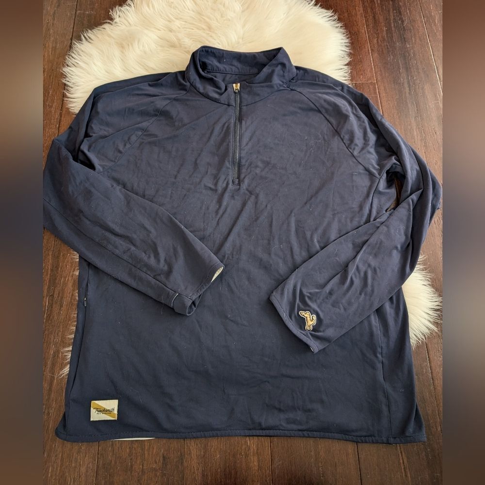 Tracksmith Men's Session Quarter Zip Navy Blue XL - Picture 2 of 8